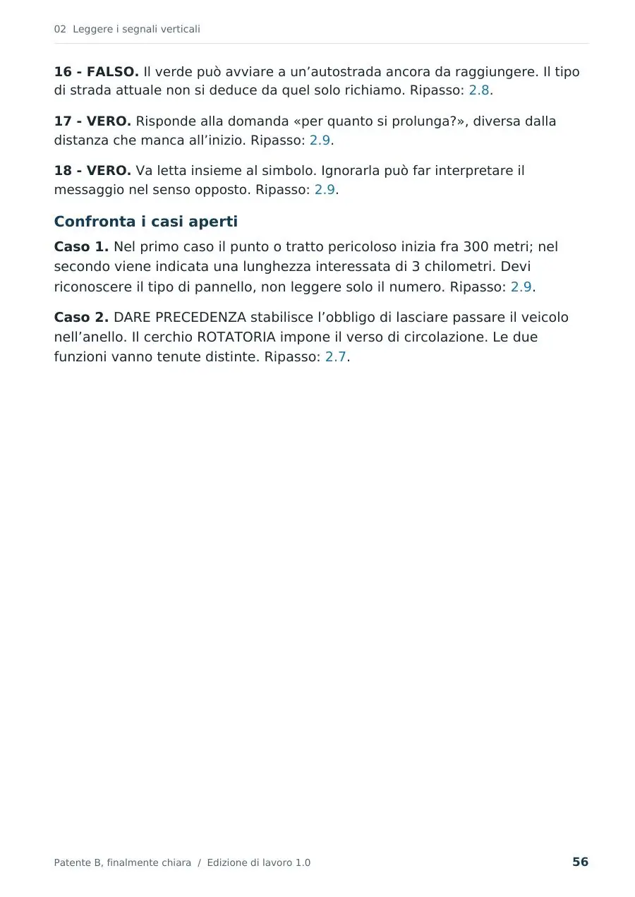 Pagina 56: quiz commentati