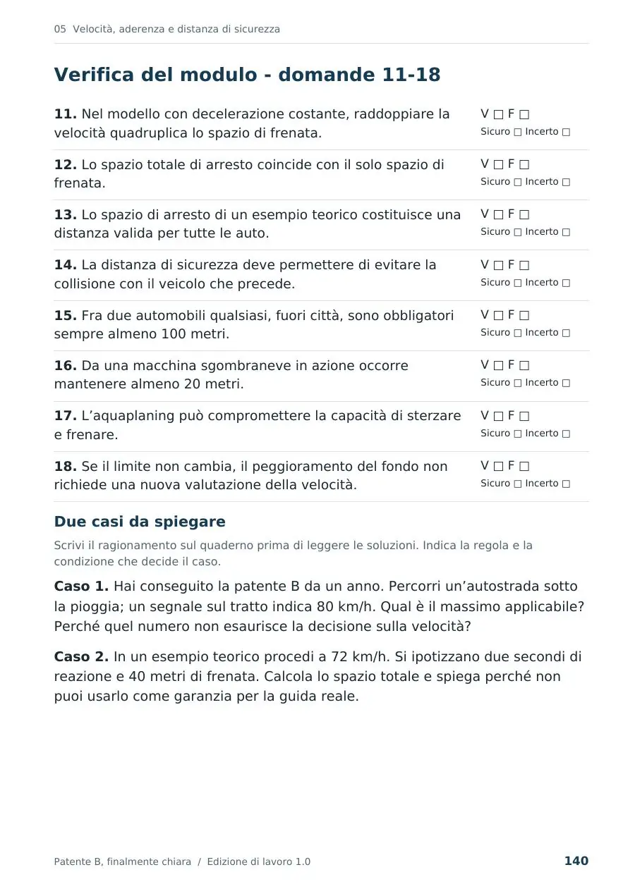 Pagina 140: quesiti e casi da spiegare