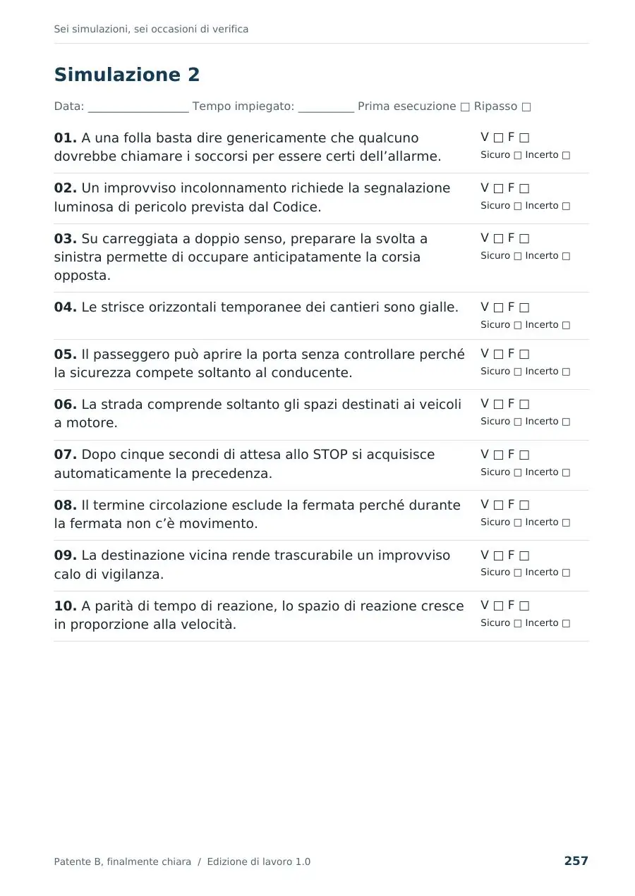 Pagina 257: simulazioni d'esame